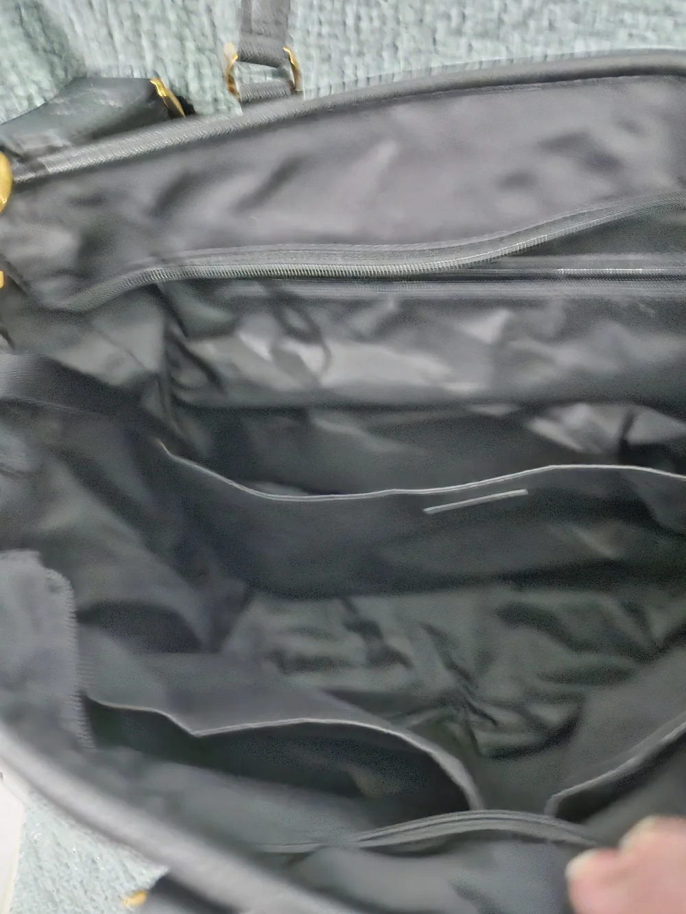 Tory Burch Black Nylon Tote with Gold Hardware